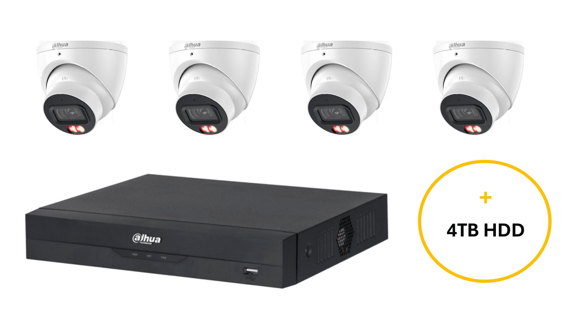 Dahua 4 camera CCTV security package with NVR